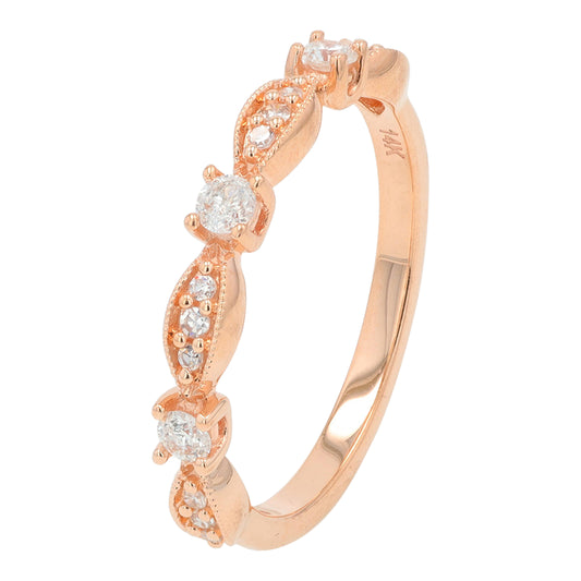 14K RG .25 CTW Diamond Band