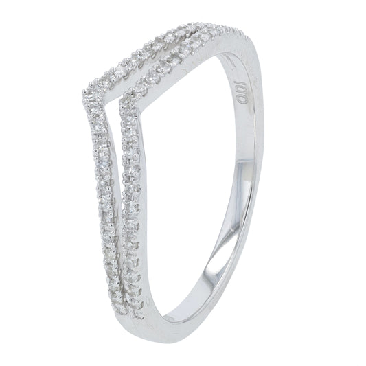 14K WG 0.15 CT Diamond Band