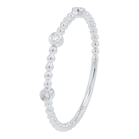 14K 0.04 CTW Diamond Three Stone Stackable Band<p><strong>More Colors Available</p></strong>