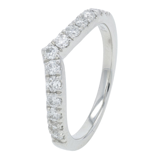 PT950 0.50 CTW Diamond Curved Band