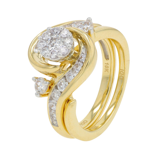 14K YG 1 CT Center Bridal Set