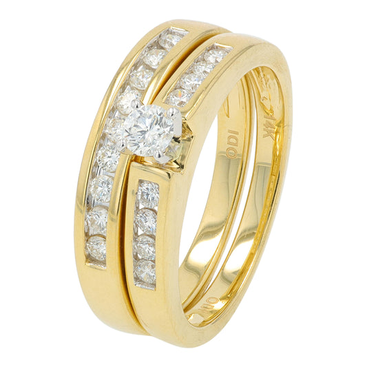 14K YG .50 CTW Diamond Bridal Set