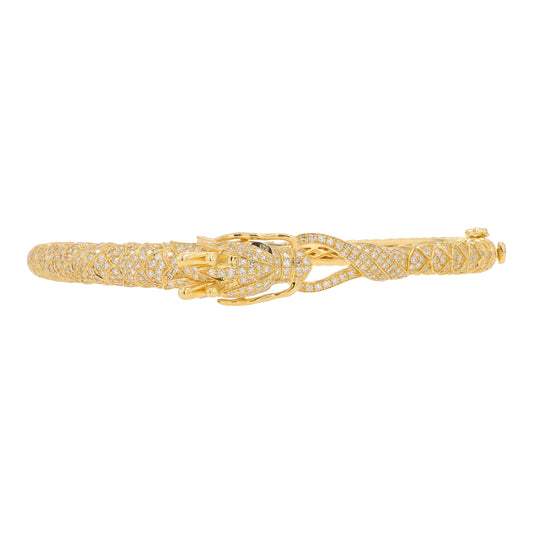 14K YG EFFY 1.83 CT Diamond Dragon Bangle