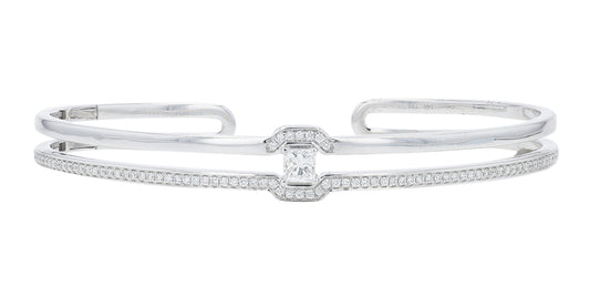 14K WG .75 CTW Diamond Cuff
