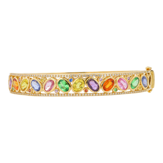 14K YG EFFY 7.03 CTW Multicolor Bangle