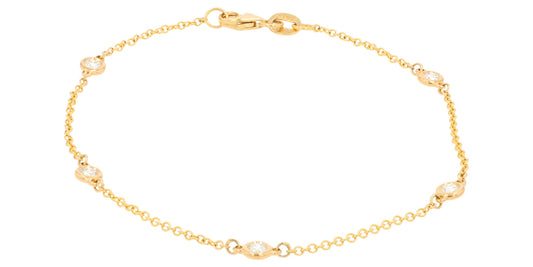 14K YG EFFY .25 CT Diamond by the Yard Bracelet
