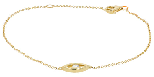 14K YG EFFY .08 CT Diamond Evil Eye Bracelet