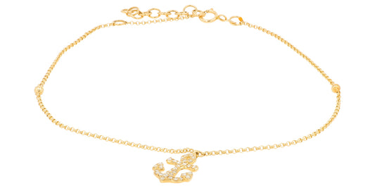 14K YG EFFY .11 CTW Diamond Anchor Bracelet