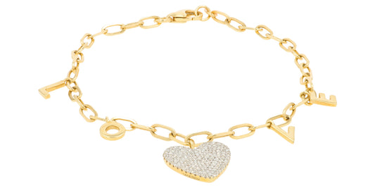 14K YG EFFY .36 CTW Diamond "LOVE" Bracelet