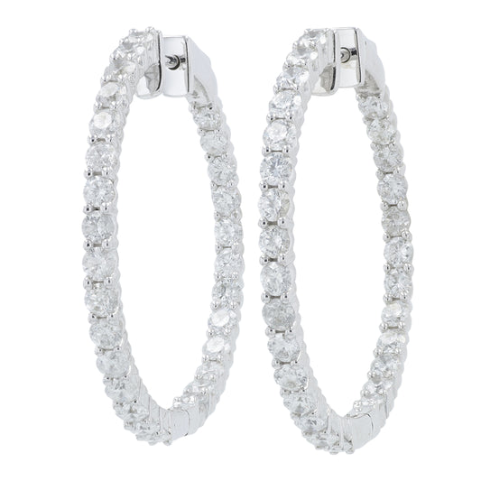 14K WG 3 CT Diamond Inside-Out Hoops