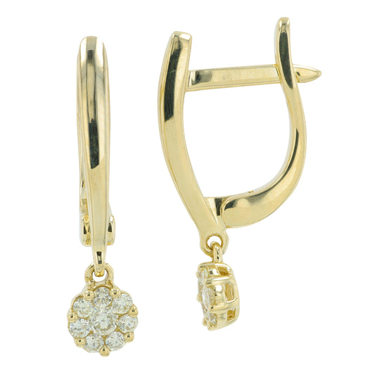 10K YG .27 CT Diamond Hoops