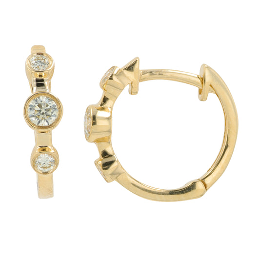 14K YG .18 CT Diamond Huggies