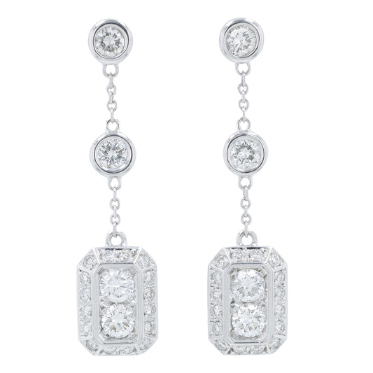 18K WG 1.30 CTW Diamond Earrings