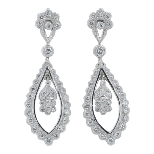 18K WG .55 CTW Diamond Earrings