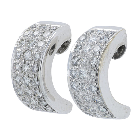 18K WG 1.28 CTW Diamond C-Hoops