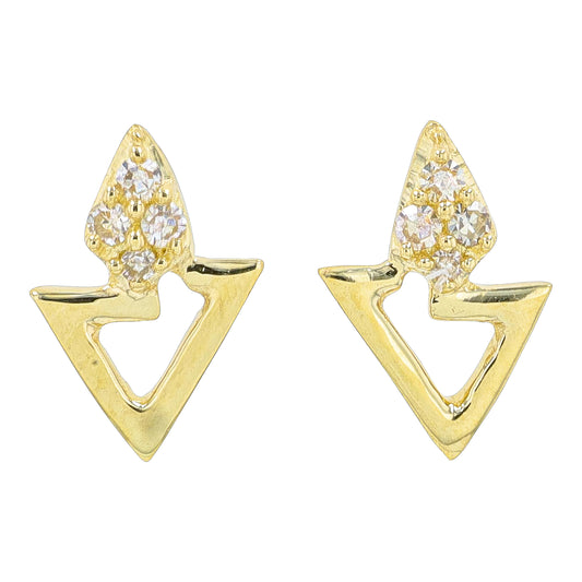 14K YG .04 CTW Diamond Earrings