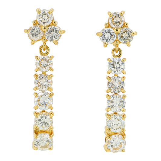 18K YG 1.84 CT Diamond Hoops