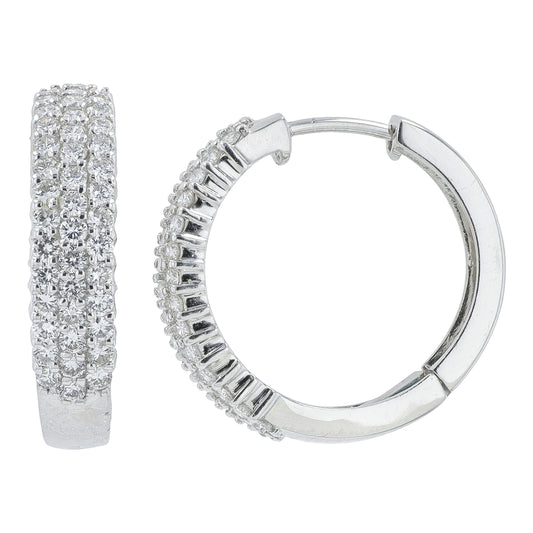 PT900 2.16 CTW Diamond Hoops