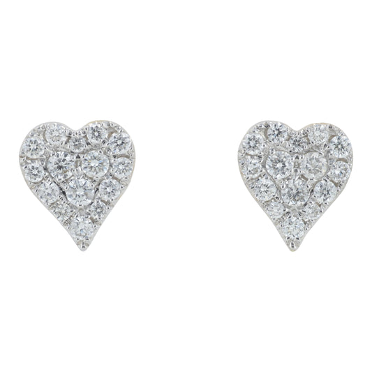14K YG EFFY .31 CTW Diamond Heart Earrings