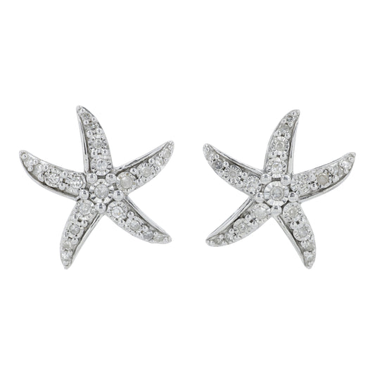SS EFFY 0.22 CT Diamond Starfish Earrings