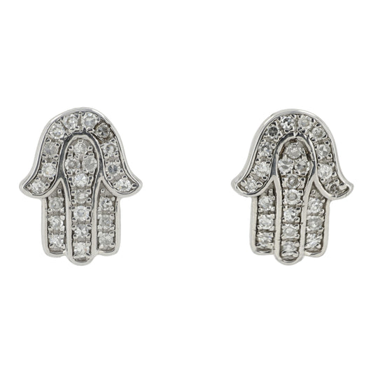 SS EFFY .13 CT Diamond Hamsa Earrings