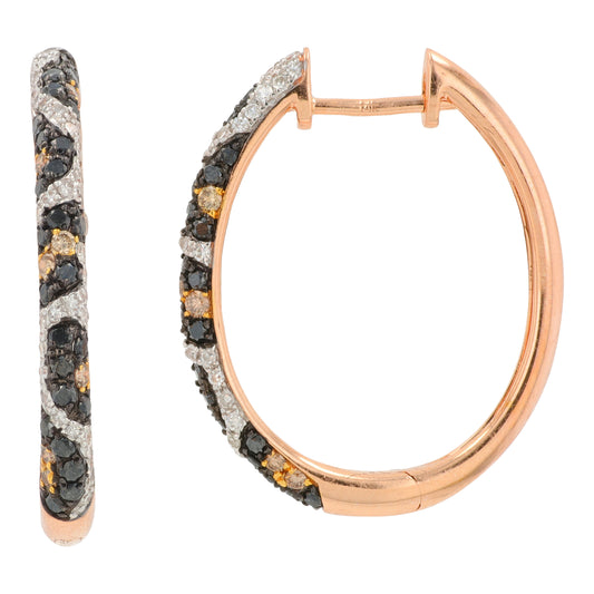14K RG EFFY .78 CTW Diamond Hoops