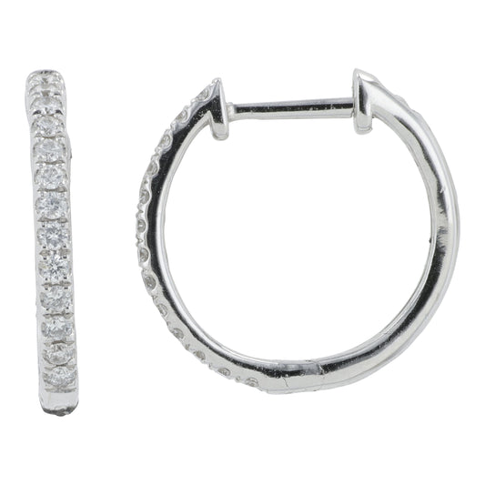 14K WG EFFY .19 CTW Diamond Hoops