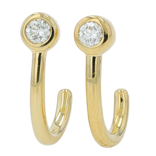10K YG .10 CTW Diamond J-Hoops