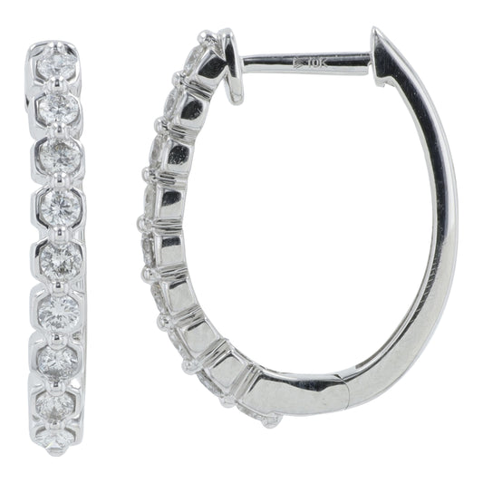 10K WG .40 CTW Diamond Hoops