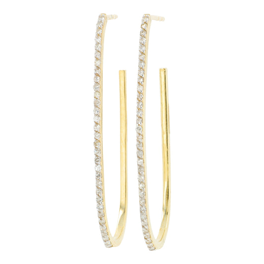 10K YG .32 CTW Diamond C-Hoops