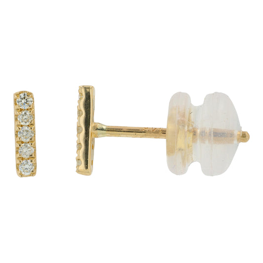 14K YG 0.06 CTW Diamond Bar Earrings