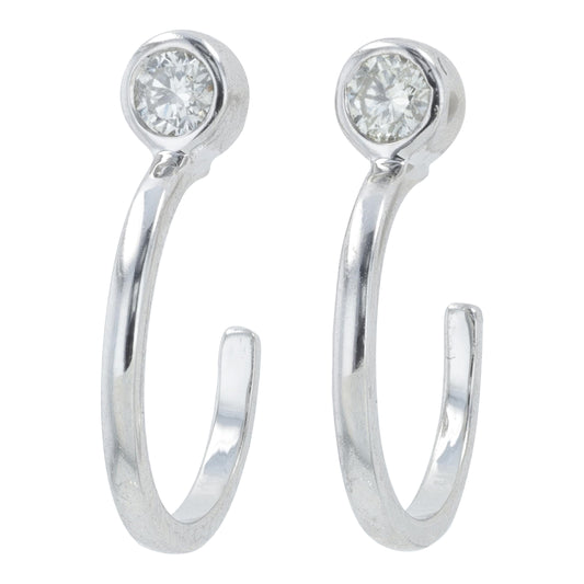 14K 0.08 CTW Diamond C-Hoop Huggies <p><strong>More Colors Available</p></strong>