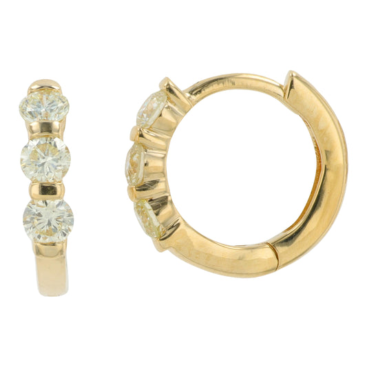 14K YG .41 CTW Diamond Huggies
