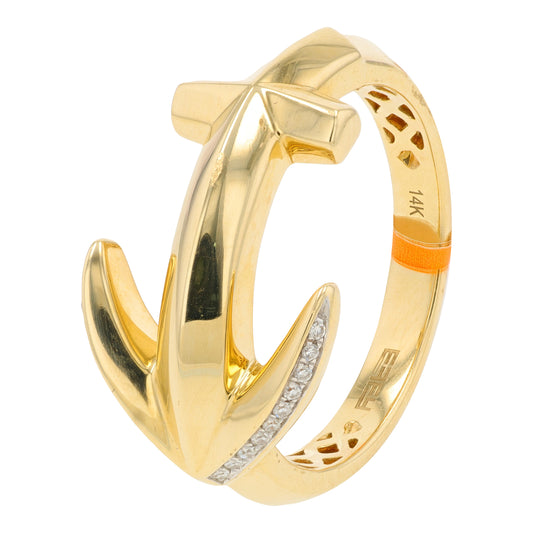 14K EFFY YG 0.08 CTW Diamond Anchor Ring