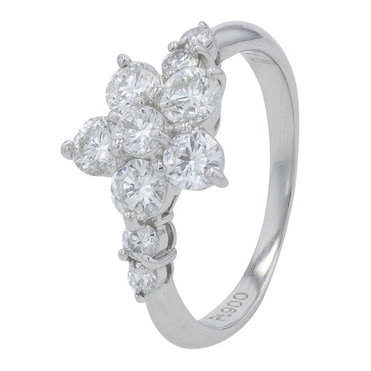 PT900 1.01 CTW Diamond Flower Ring