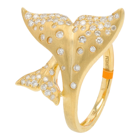14K YG EFFY .49 CTW Diamond Whale Tail Ring