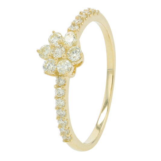14K .41 CT Diamond Flower Ring<p><strong>More Colors Available</p></strong>
