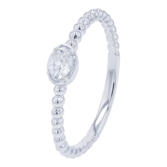14K WG .15 CT Diamond Oval Ring