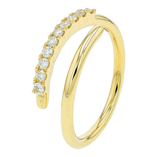 14K YG .25 CTW Diamond Bypass Ring