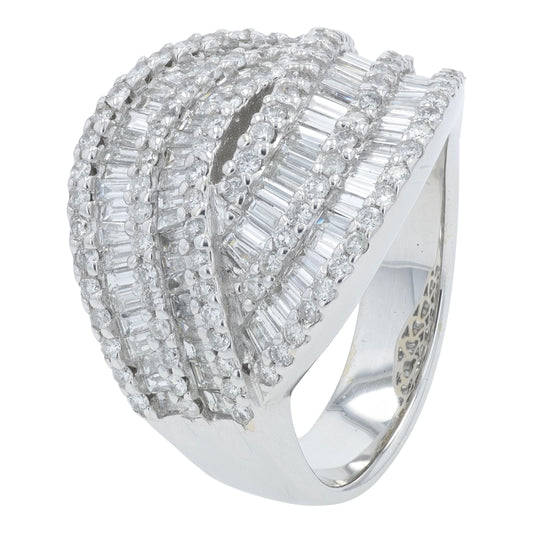18K WG 2.15 CTW Diamond Crossover Ring