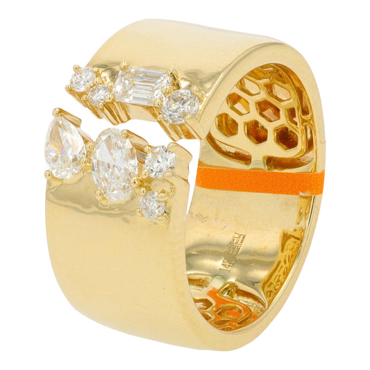 14K YG EFFY .57 CTW Diamond Cuff Ring