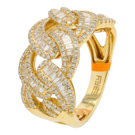 14K EFFY YG 0.97 CTW Crossover Ring