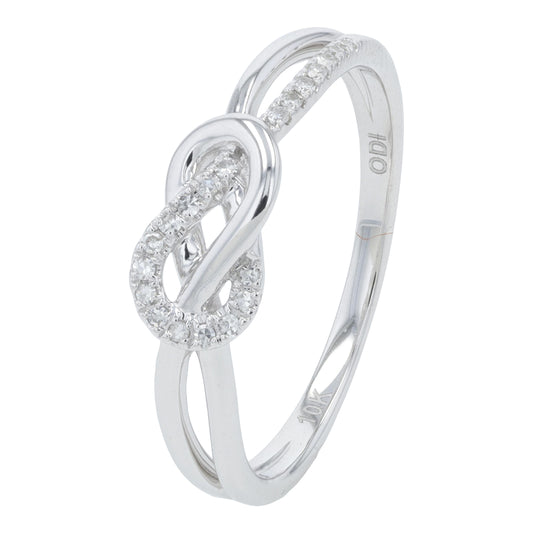 10K WG .06 CT Diamond Knot Ring