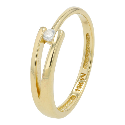 10K YG .05 CTW Diamond Bypass Ring