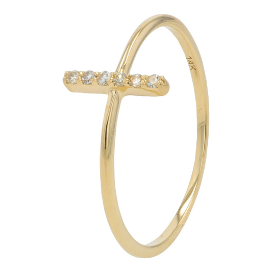 14K .05 CTW Diamond Cross Ring<p><strong>More Colors Available</p></strong>
