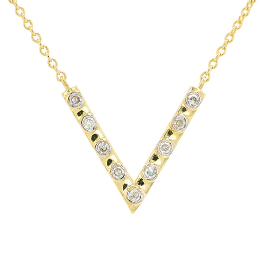10K YG .10 CT Diamond Necklace