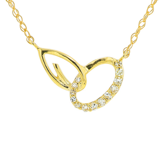 14K YG .06 CTW Diamond Interlocking Necklace