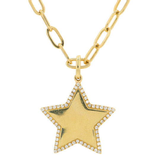 14K YG EFFY 0.17 CT Diamond Star Necklace