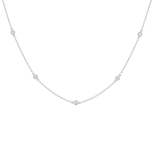 14K WG EFFY .21 CTW Diamond by the Yard Necklace