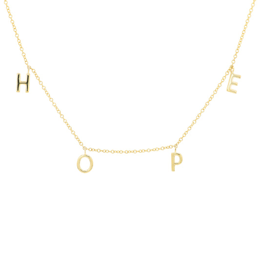 14K YG Diamond 'HOPE' Necklace